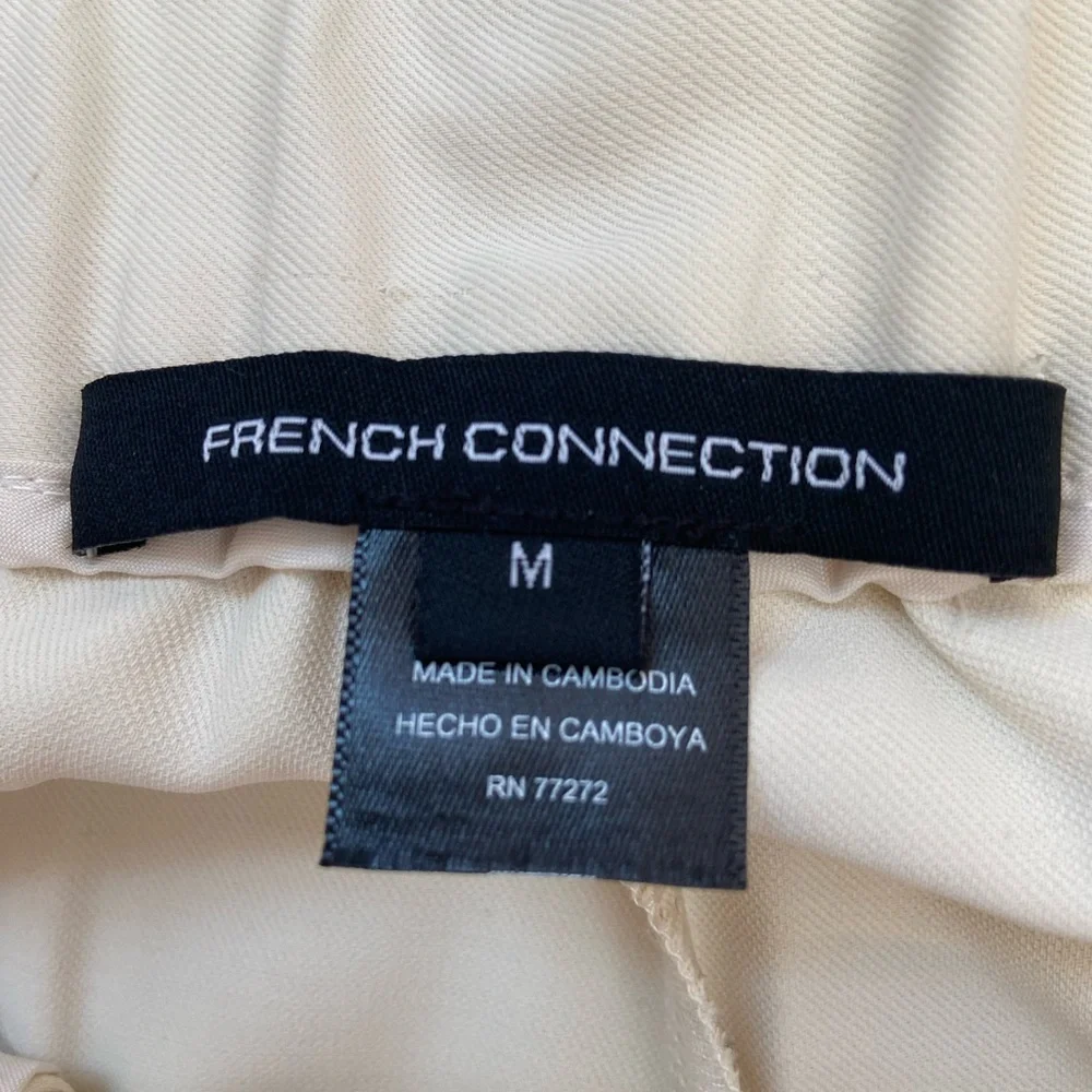 French Connection Cream Wide Leg Pants - Picture 3 of 8